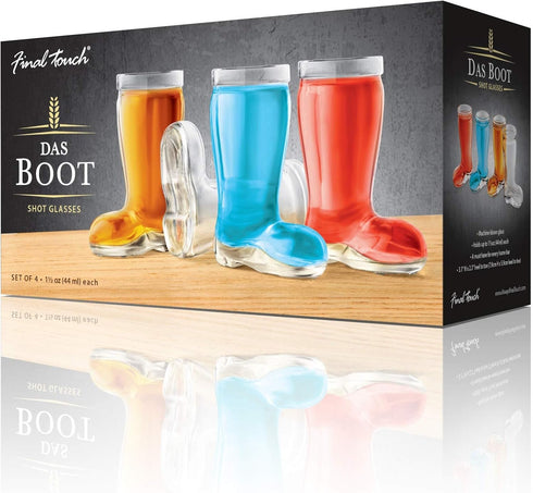 Final Touch Das Boot Shot Glasses - Set of Miniature Cowboy and Cowgirl-Inspired Shot Glasses - 1.5oz Capacity - Crystal Clear Thick Glass - Perfe...