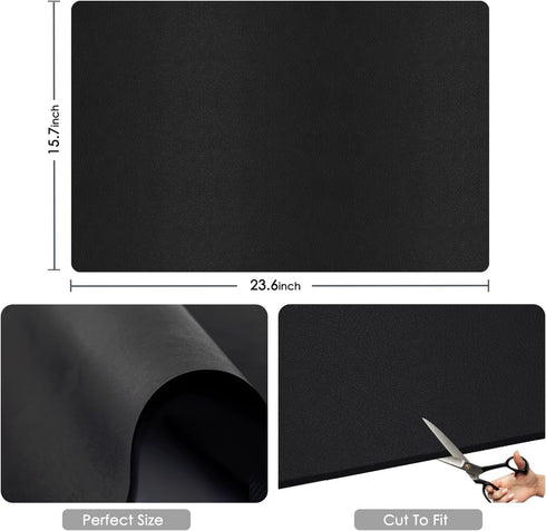 Coffee Mat for Countertop, 24x16" Super Absorbent Large Bar Mat - Quick Dry Black Dish Drying Mat for Kitchen Counter, Easy Clean Coffee Accessori...