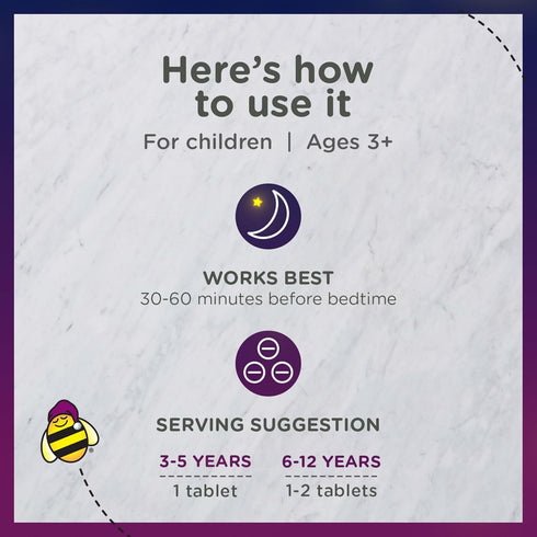 Zarbee's Kids 1mg Melatonin Chewable Tablet Drug-Free & Effective Sleep Supplement Easy to Take Natural Grape Flavor Tablets for Children Ages 3 a...