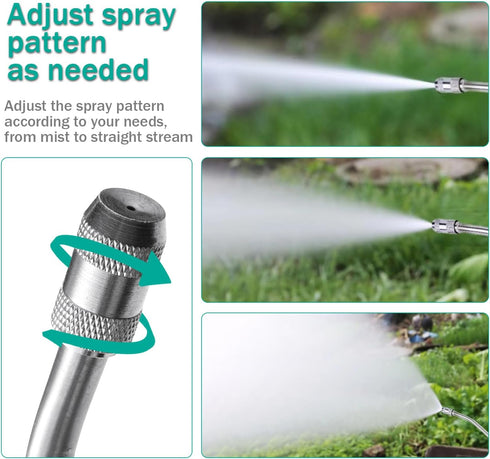 All Metal Replacement Sprayer Wand,1/4" & 3/8" Brass Barb Sprayer Wand Replacement, Stainless Steel Sprayer Wand with Shut off Valve & 2 Hose Clam...