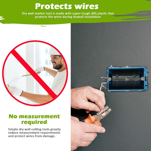 Outlet Marker for Drywall Installation Easy Drywall Marking Tool for Electrical Outlets Electric Wire Protection Made with Strong ABS Plastic No M...