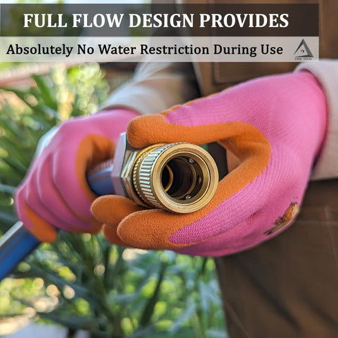 Heavy Duty Water Hose Quick Connect Fittings (Premium Brass for Superior Durability), Quick Release Hose Connector, Fit for 3/4" Gardening Hoses, ...