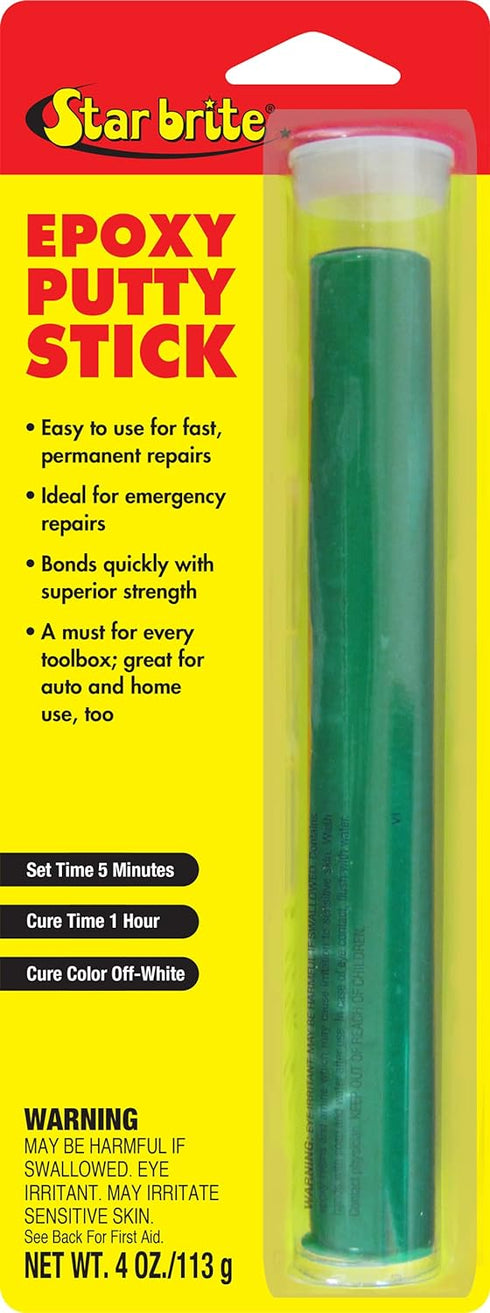 STAR BRITE 4 Oz Epoxy Putty Stick - Easy, Fast, Permanent Repairs Even Underwater - Repair Boat Hulls, Decks, Pools, Spas, Hot Tubs, Leaking Gaske...
