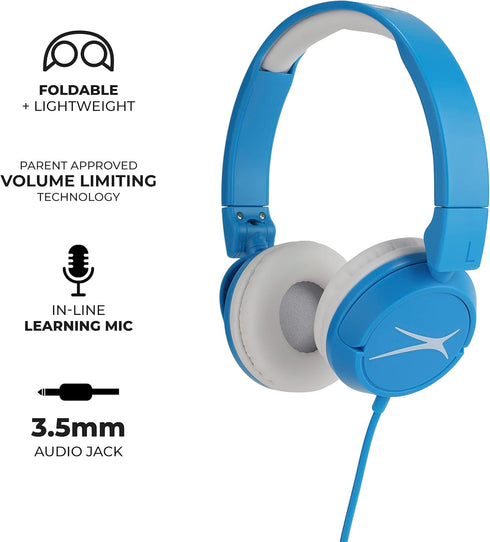 Altec Lansing Over The Ears Kids Headphones - Volume Limiting Technology for Developing Ears, Ages 3-5, Perfect for Learning from Home, Blue......