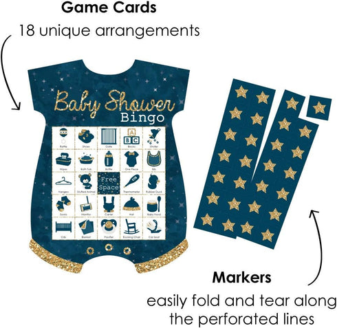 Big Dot of Happiness Twinkle Twinkle Little Star - Picture Bingo Cards and Markers - Baby Shower Shaped Bingo Game - Set of 18...