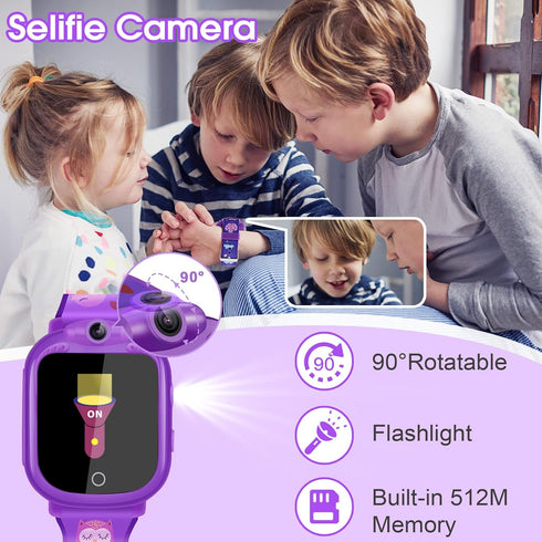PROGRACE Kids Watch Girls Gift - Kids Watch Toddler Watch with Games 90° Rotatable Camera Music Alarm Pedometer Flashlight Calculator Touch Screen...