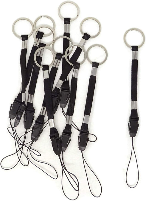 Honbay 10PCS Black Nylon Straps Lanyards with Detachable Buckle for Flashlight, Cell Phone, USB Flash Drive, MP3, MP4, and Other Small Electronic ...