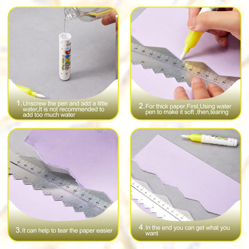 Henoyso 7 Pcs Metal Paper Tearing Ruler Deckle Edge Ruler Craft Ruler Stainless Steel Paper Cut Tool 12 Inch Irregular Edges Ruler Measurements To...