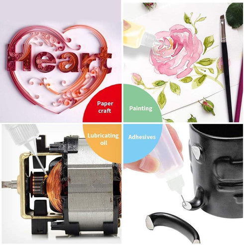 Onwon 10 Pieces Precision Needle Tip Glue Bottle Applicator 1 Ounce/ 30 ml Empty Applicator Glue Oiler Squeeze Bottle for Paper Quilling DIY Craft...