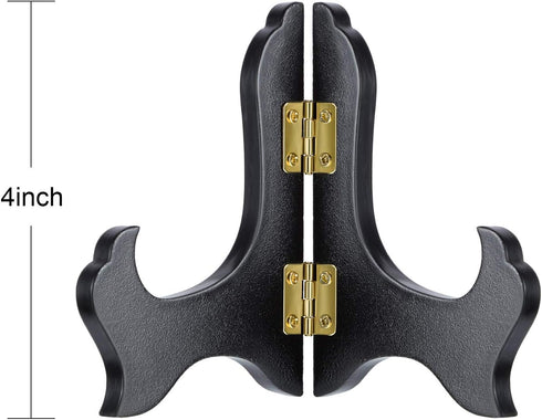 Tatuo 4 Packs Wooden Display Stand Decorative Plate Stands for Display Picture Frame Holder Easels(Black,4 Inch)...