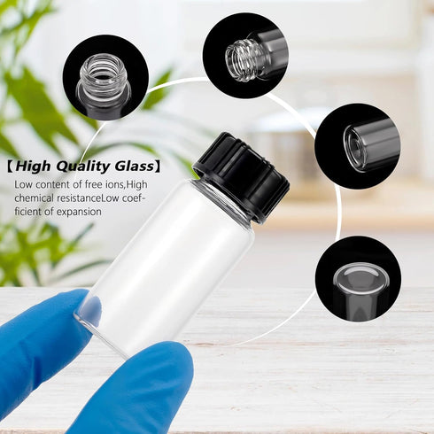 10ml Glass Spice Jars 10 PCS Small Spice Containers Empty Seasoning Storage Bottle For Camping Sample Vials Bottles Spice Bottles...