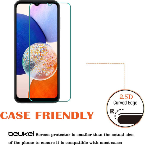 beukei (3 Pack) Compatible for Samsung Galaxy A14 5G / Galaxy A14 Screen Protector Tempered Glass, Touch Sensitive,Case Friendly, 9H Hardness......