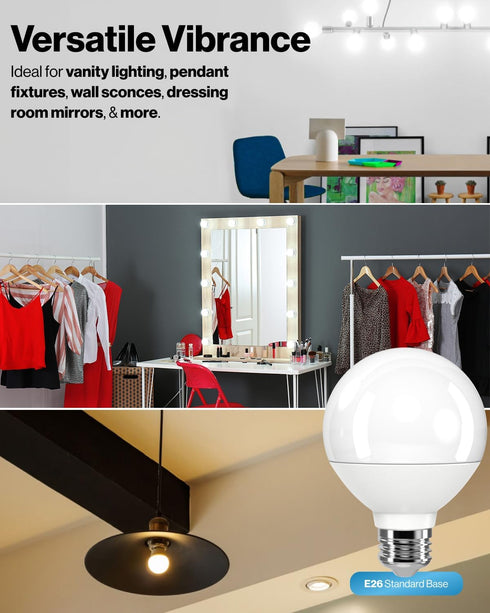 Sunco Lighting 4 Pack Vanity Globe Light Bulbs G25 LED for Bathroom Mirror, High Output 1000 LM, 100W Equivalent 11W, 5000K Daylight, Dimmable, E2...
