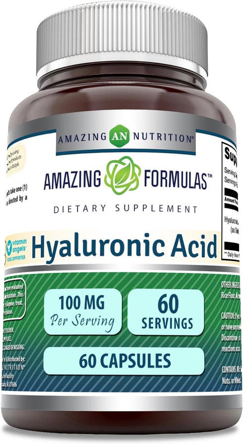 Amazing Formulas Hyaluronic Acid 100 Mg Capsules Supplement | Non-GMO | Gluten Free | Made in USA (1 Pack, 60 Count)...