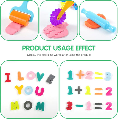 Dough Tools Play Dough Cutters, Various Shapes Include of Letters, Numbers, Symbols (47 PCS)...