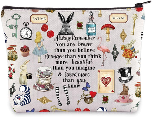 LEVLO Fairy Tale Movie Cosmetic Make up Bag Fairy Tale Fans Gift You Are Braver Stronger Smarter Than You Think Makeup Zipper Pouch Bag For Women ...