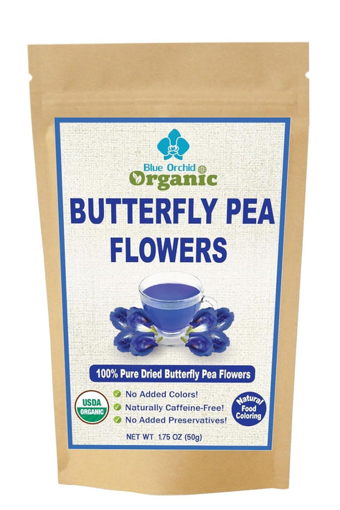 Organic Butterfly Pea Flowers - Healthy Herbal Loose Leaf Blue Tea - Natural Food Coloring - Caffeine Free 1.75OZ...