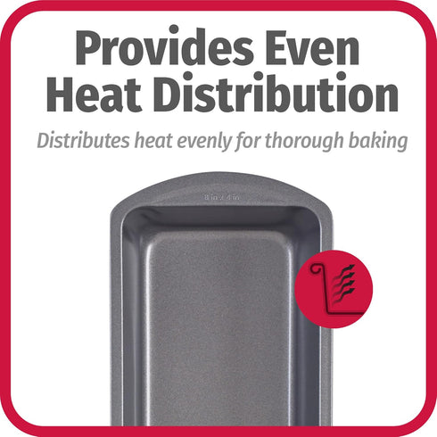 GoodCook 8" x 4" Nonstick Steel Bread Loaf Pan, Multipurpose Nonstick Bread and Meatloaf Baking Pan, Gray...