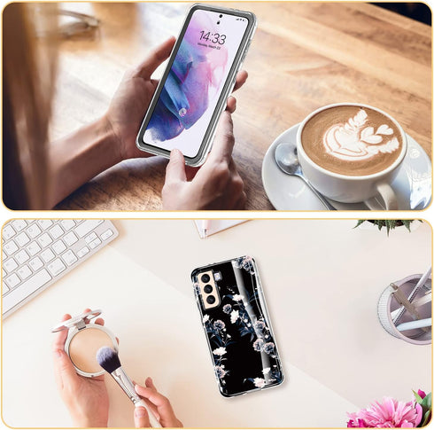 ESDOT for Samsung Galaxy S21 Case,Military Grade Passing 21ft Drop Test,Rugged Cover with Fashionable Designs for Women Girls,Shockproof Protectiv...
