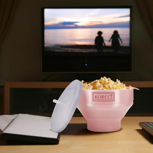 The Original Korcci Microwaveable Silicone Popcorn Popper, BPA Free Microwave Popcorn Popper, Collapsible Microwave Popcorn Maker Bowl, Use In Mic...