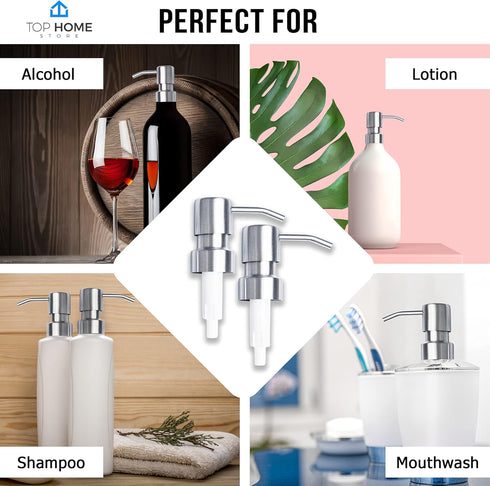 Bathroom Countertop Soap Dispensers (Brushed Nickel, 2 Pack)...
