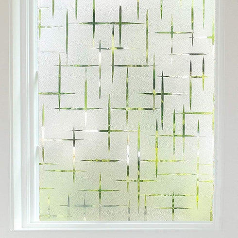 Finnez Frosted Window Film Non-Adhesive, Frosting Privacy Film for Glass Windows, Self Static-Cling Decorative Window Cling for Home Office UV Pro...