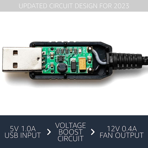 Pack of 2 Full Speed 12V Voltage Step-Up USB to 3-Pin and 4-Pin PC Fan Sleeved Power Adapter Cable...