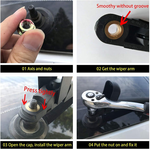 Replacement for BMW X3 F25 2011-2017, Rear Windshield Wiper Arm Blade Set - OTUAYAUTO Factory OEM Style...