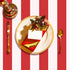 peony man 2 Pieces Red and White Striped Tablecloth Plastic Stripe Table Cover Carnival Circus Tablecloths Waterproof Rectangle Tablecloth for Hol...