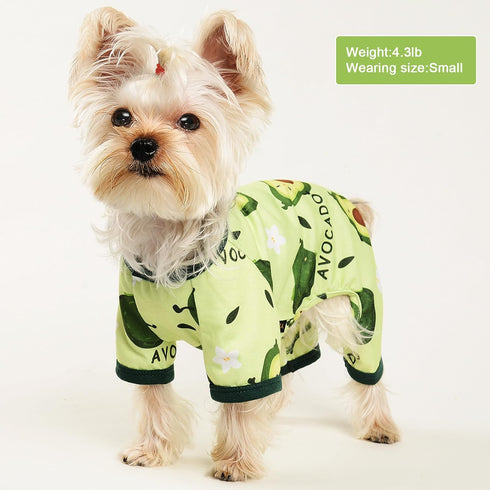 Pet Clothes Puppy Clothes for Small Dogs Boy Girl - Soft Stretch Dog Pajamas Dog Jumpsuit Cute Avocado Pattern Dog Pjs Shirts Dog Outfits Onesies ...