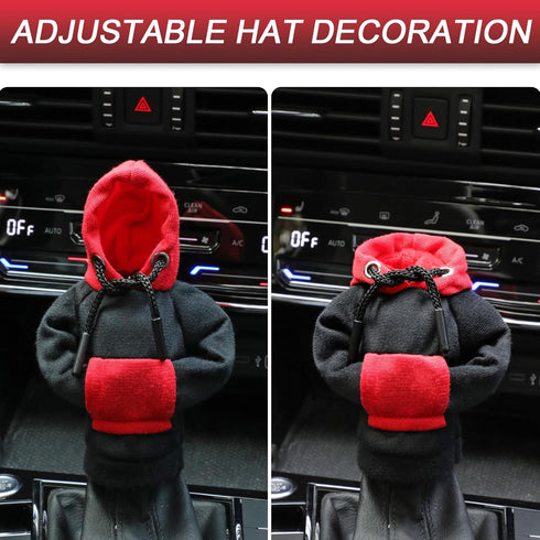 Gear Shift Hoodie, Upgraded Universal Hoodie Car Gear Shift Cover, Funny Shifter Hoodie, 5.9 Inch Car Shifter Stick Protector Decoration(Mixed Bla...