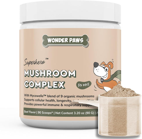 Immune Support Mushroom Powder for Dogs – Organic Mushroom Complex for Immunity, Cognition, Cellular Health, Longevity - With Turkey Tail Mushroom...