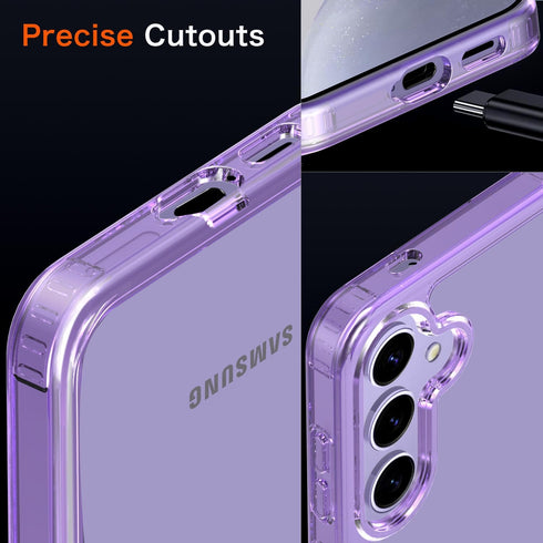 Cover for Samsung Galaxy S24 Case, Non-Yellowing Hard PC Back, Slim Thin Soft Edge Shockproof Phone Case Accessories for S24, Purple...