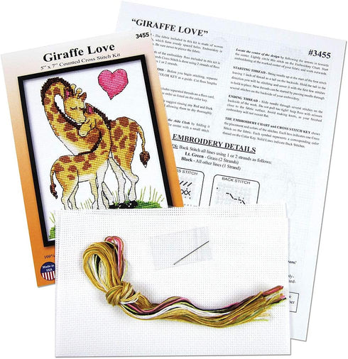 Design Works Crafts Counted Cross Stitch Kit, Giraffe Love, by The Yard...