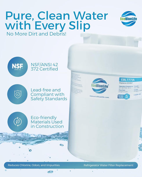 EcoBlueLife Refrigerator Water Filter Replacement using Renewable Activated Carbon. Easy Install Fridge Filter Replacement. Filters up to 300 Gall...