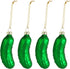 Ornativity Christmas Pickle Tree Ornament - Traditional Glass Blown Green Pickles Hanging Pickle Xmas Holiday Ornaments Decor 3.5" Pack of 4...