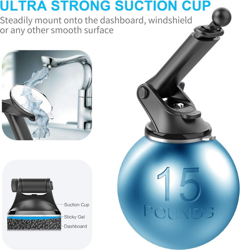 APPS2Car Suction Cup Car Phone Holder Mount, Dashboard/Windshield/Window Phone Holder with Ultra Sticky Gel Pad, Compatible with iPhone, Samsung, ...