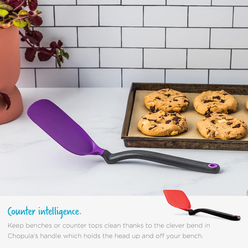Dreamfarm Chopula Non-Stick-Safe Super-Flexible Sit-Up Spatula with Strong Flat Edge to Separate Food - 12" Dreamfarm Blue...