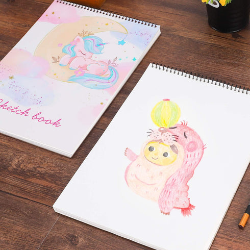 Sketch Book, 100 Pages (50 Sheets), Spiral Bound Artist Sketch Pad, Acid Free Drawing Paper for Drawing, Painting, Sketching or Doodling for Girls...