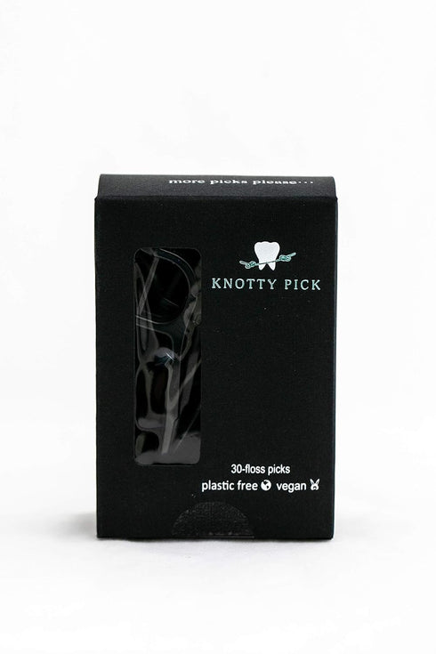 Knotty Floss Bamboo Activated Charcoal with Grapefruit Seed Extract Floss Picks - Eco-friendly, pick is made of natural CORNSTARCH not plastic! Ve...