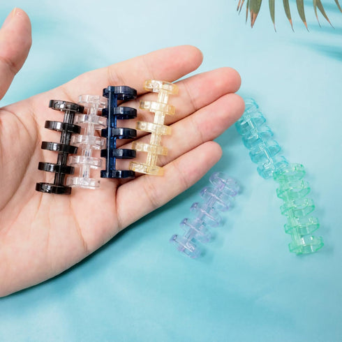 yueton 7Pcs Loose-Leaf Binding Strip with Book Ring 5-Hole Segmented Plastic Binder Detachable Loose Leaf Ring for Notebook Diary Ledger Loose-Lea...