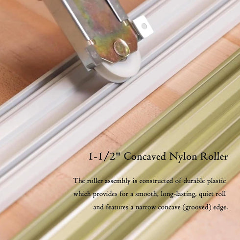 Sliding Mirror Door Rollers Assembly Fit Contractors Part #W8020C, 1-1/2" Nylon Concaved Wheels, 2-1/2" Hole Centers, Top Adjustable, Yellow Zinc ...