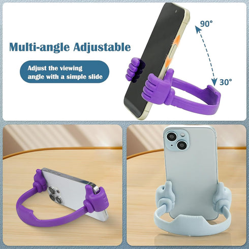 HONSKY Thumbs-Up Phone Stand for Tablets, E-Readers and Smart Phones – Green/Purple – 2 Count...