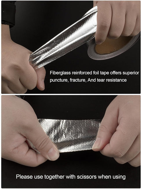 Aluminum Foil Fiberglass Tape, HVAC Heat Resistant Tape,2 Inches x 98 Feet...