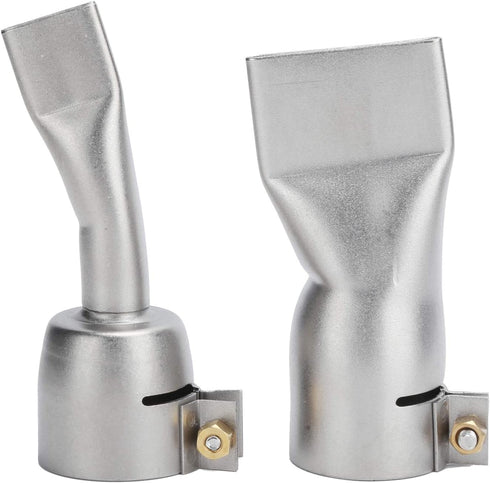 2Pcs Welding Gun Flat Nozzle, Stainless Steel Alloy 20mm Small+40mm Large Tip Welding Gun Nozzle, Hot Air Tourch Gun Soldering Supplies Accessory ...