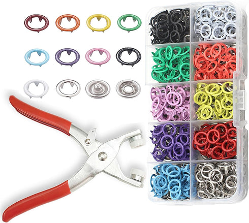 Minestylish 100 Sets Metal Snaps Buttons with Fastener Pliers Press Tool Kit Snaps for Sewing Perfect for DIY Crafts Clothes Hats and Sewing, Snap...