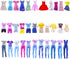 10 Sets Doll Clothes Include 1 Pink Dress 9 Random Casual Outfits for 11.5 inch Girl Dolls...