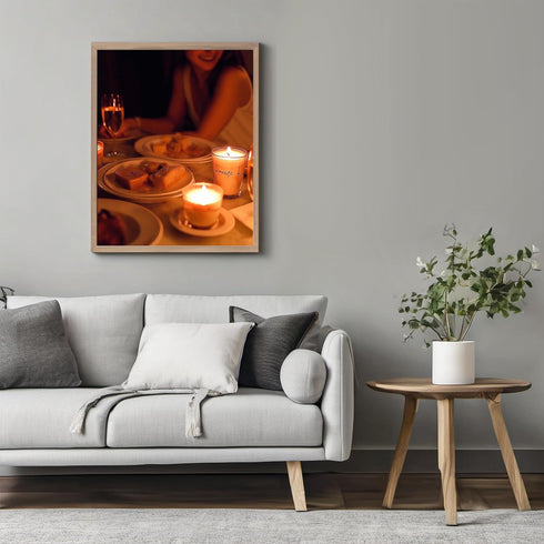 Posterizer 1 pcs-candlelit dinner for two at home -cute Valentine's Day poster -2-Romantic Art-Holiday Poster -Gift for Couples boyfriend girlfrie...