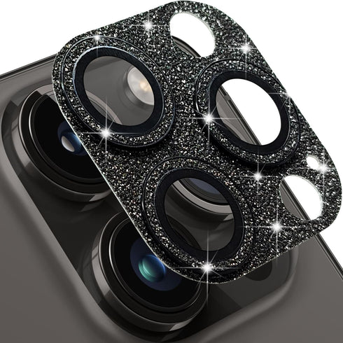 Compatible with iPhone 15 Pro & 15 Pro Max Camera Lens Protector, Bling Lens Cover 3D Rhinestone Diamond 9H Tempered Glass Camera Cover Anti Scrat...