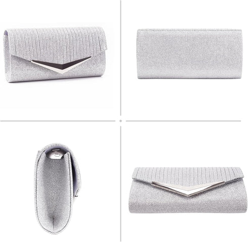 Larcenciel Clutch Purses for Women, Shiny Pleated Sequin Envelope Evening Bags for Mother's Day Gifts Party Prom...